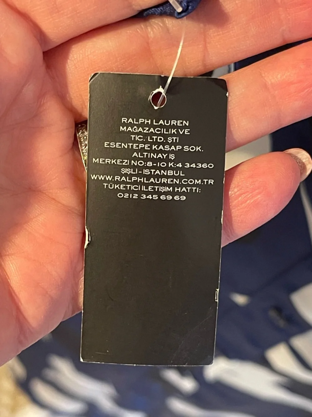 Ralph Lauren Navy and White Abstract Midi Shirt Dress - Picture 11 of 12